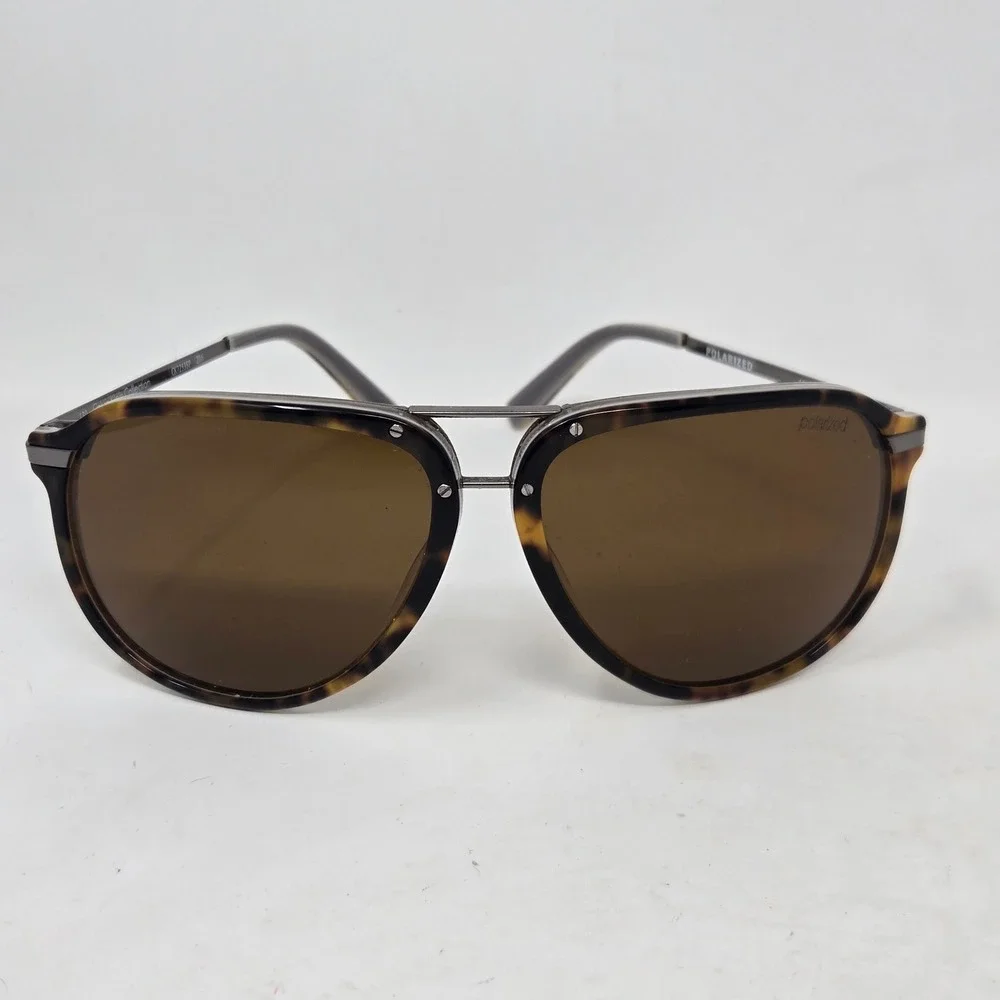 Calvin Klein Collection Polarized Sunglasses Tortoise Pilot CK7253SP 216 Mens